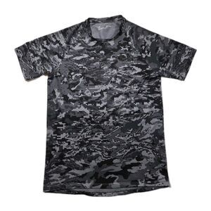 Mens Under Armour Short Sleeve Digital Camouflage T Shirt Small Gray Black